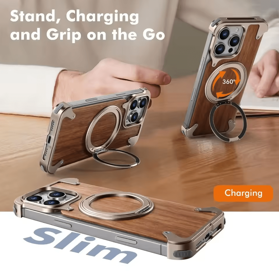 Moobifi Aluminum & Wood Case With MagSafe - Elite Phones