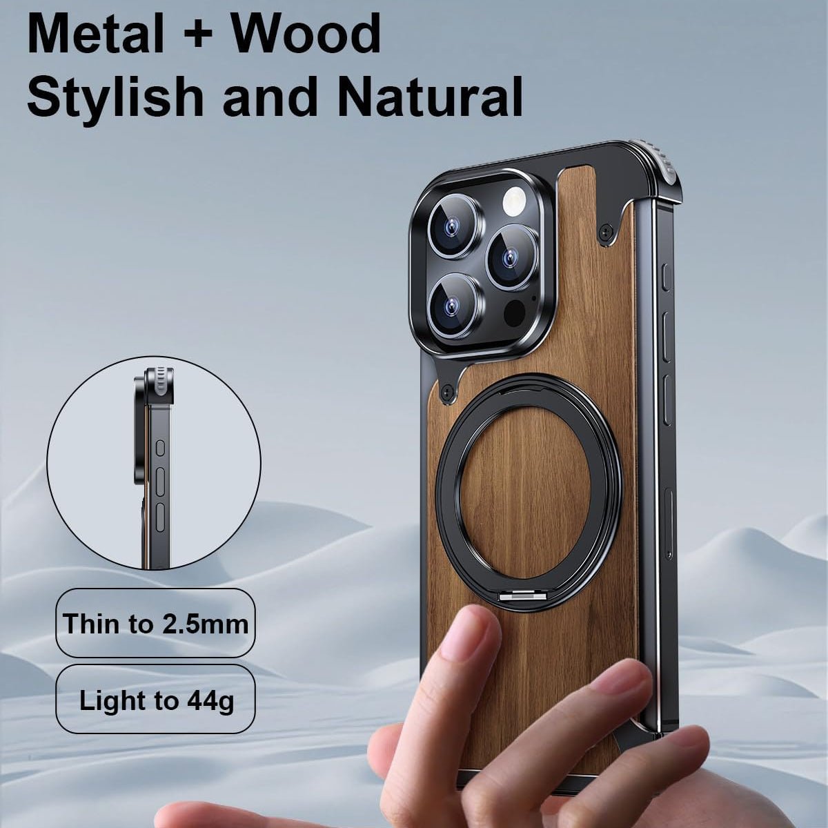 Moobifi Aluminum & Wood Case With MagSafe - Elite Phones