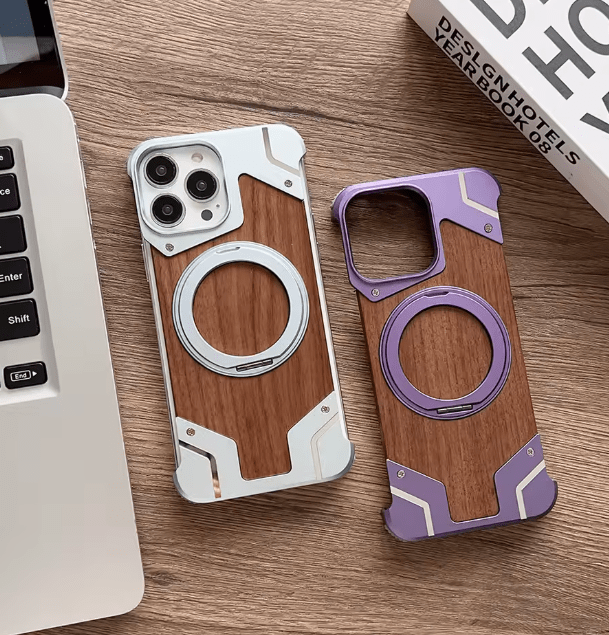 Moobifi Aluminum & Wood Case With MagSafe Armor Design - Elite Phones