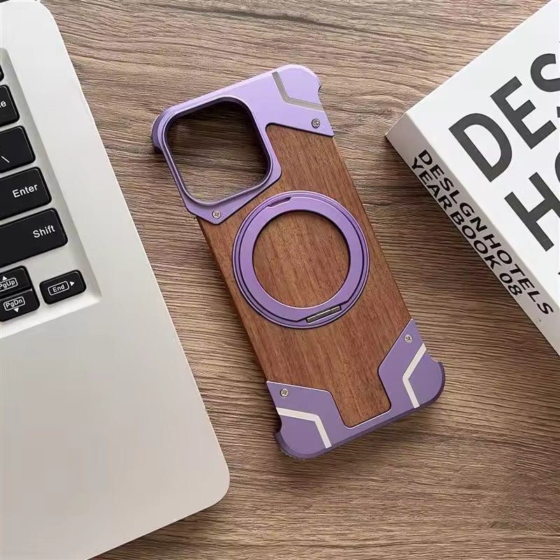 Moobifi Aluminum & Wood Case With MagSafe Armor Design - Elite Phones