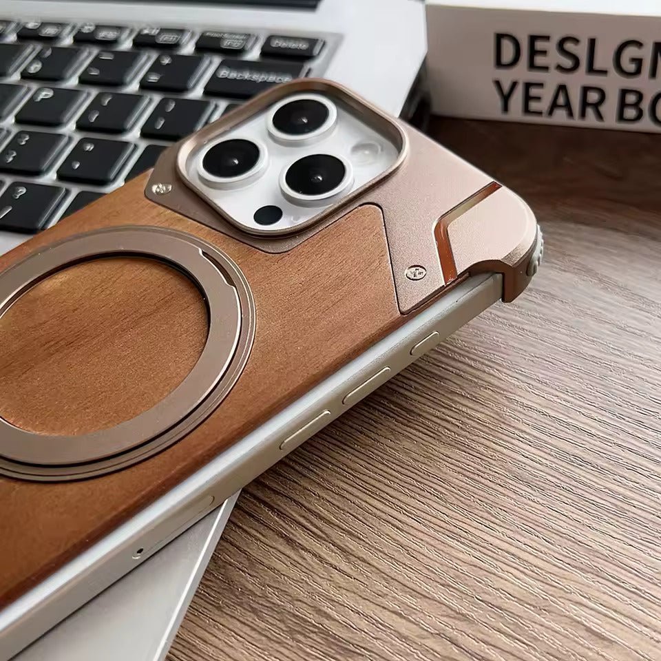 Moobifi Aluminum & Wood Case With MagSafe Armor Design - Elite Phones