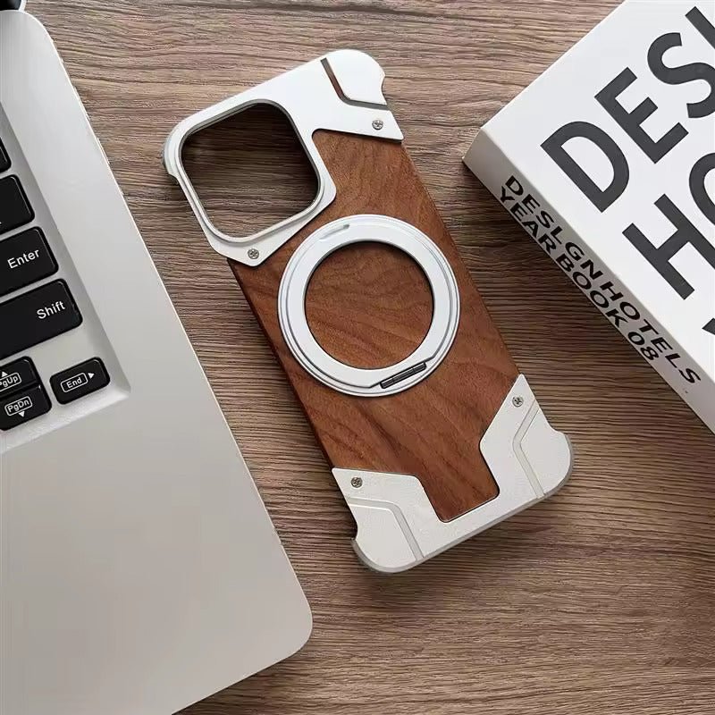 Moobifi Aluminum & Wood Case With MagSafe Armor Design - Elite Phones