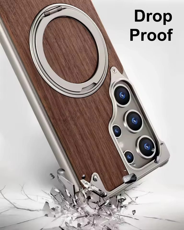 Moobifi Aluminum & Wood Case With MagSafe For Samsung - Elite Phones