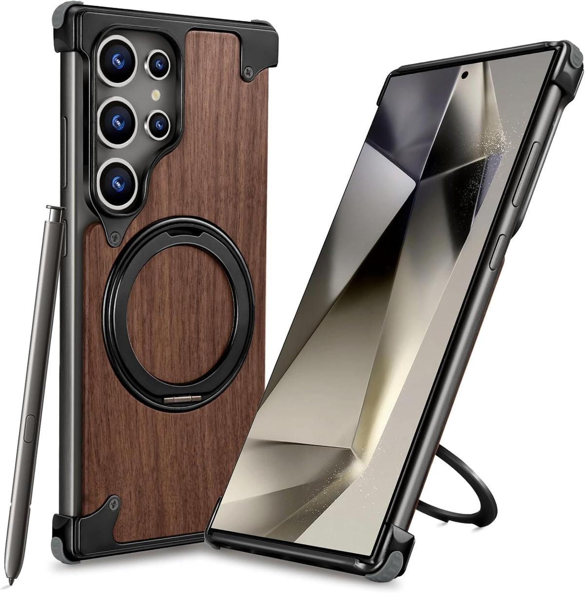 Moobifi Aluminum & Wood Case With MagSafe For Samsung - Elite Phones