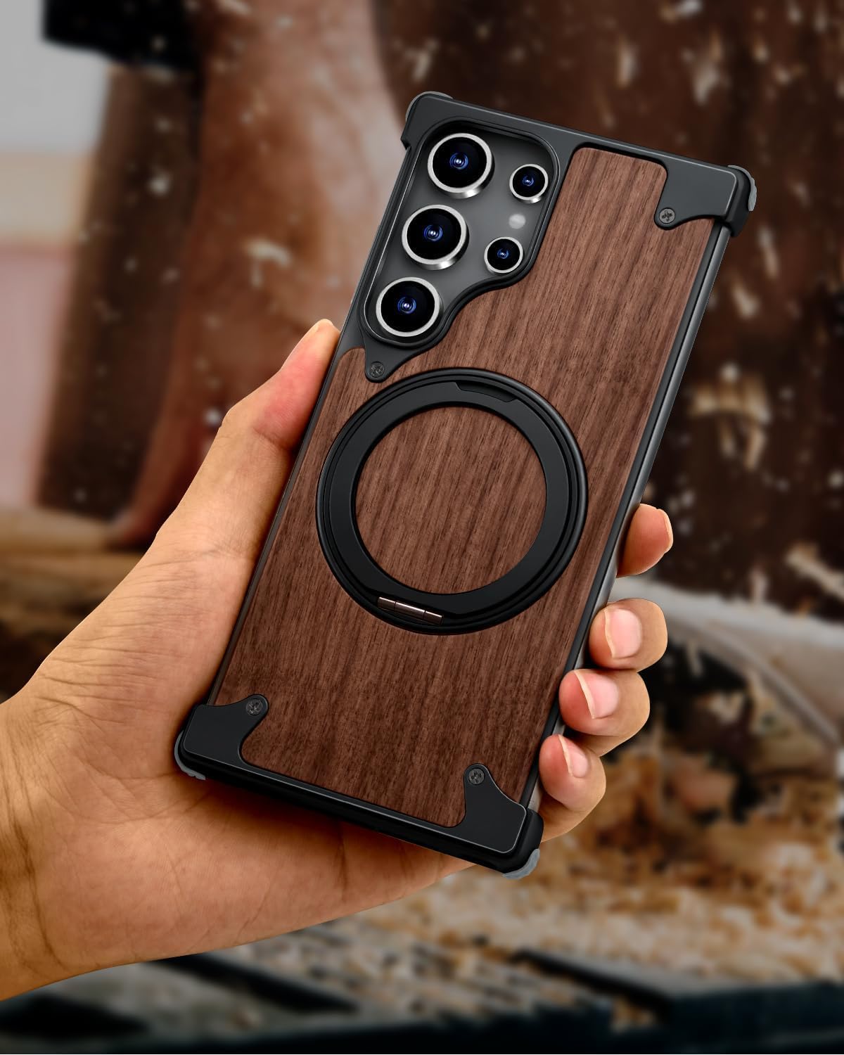 Moobifi Aluminum & Wood Case With MagSafe For Samsung - Elite Phones
