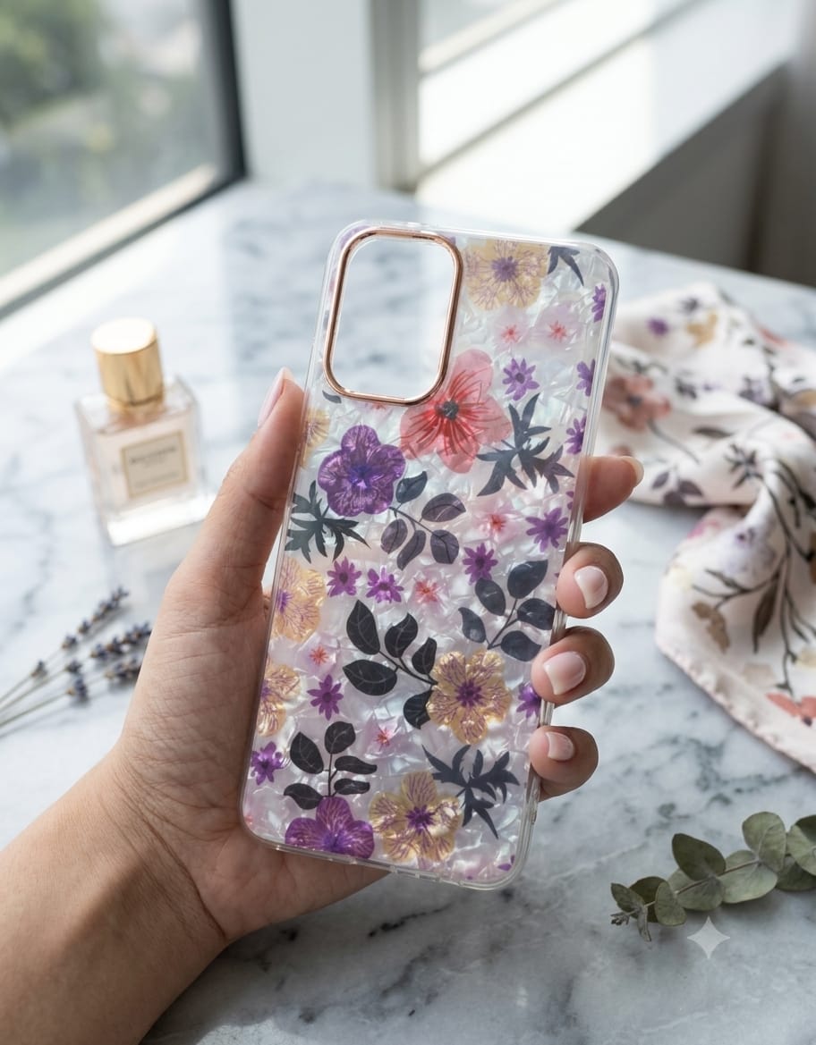 Mother of Pearl Pressed Flower Phone Case - Elite Phones