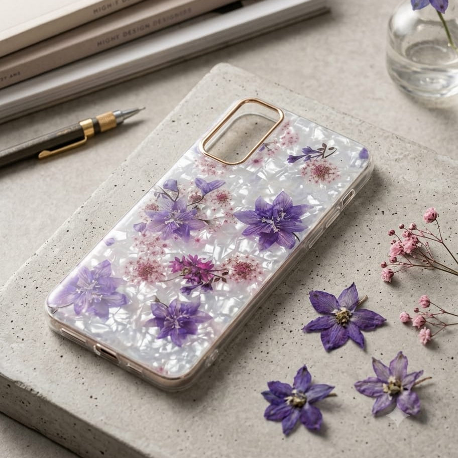Mother of Pearl Pressed Flower Phone Case - Elite Phones