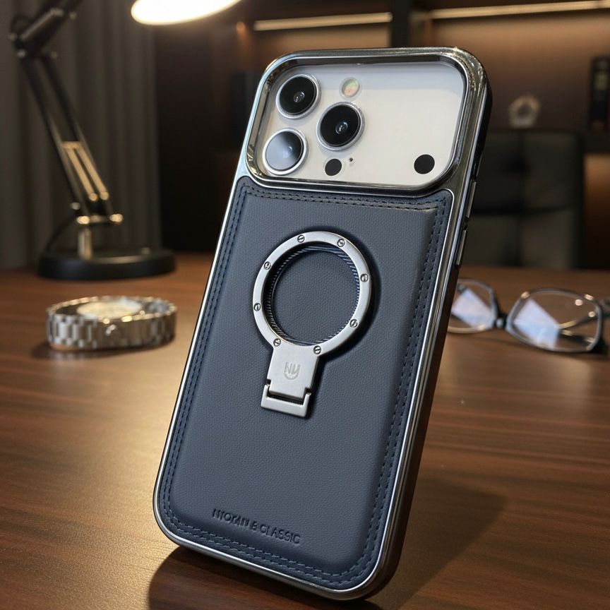 Nioyny Classic Leather Magnetic Case with Integrated Stand - Elite Phones