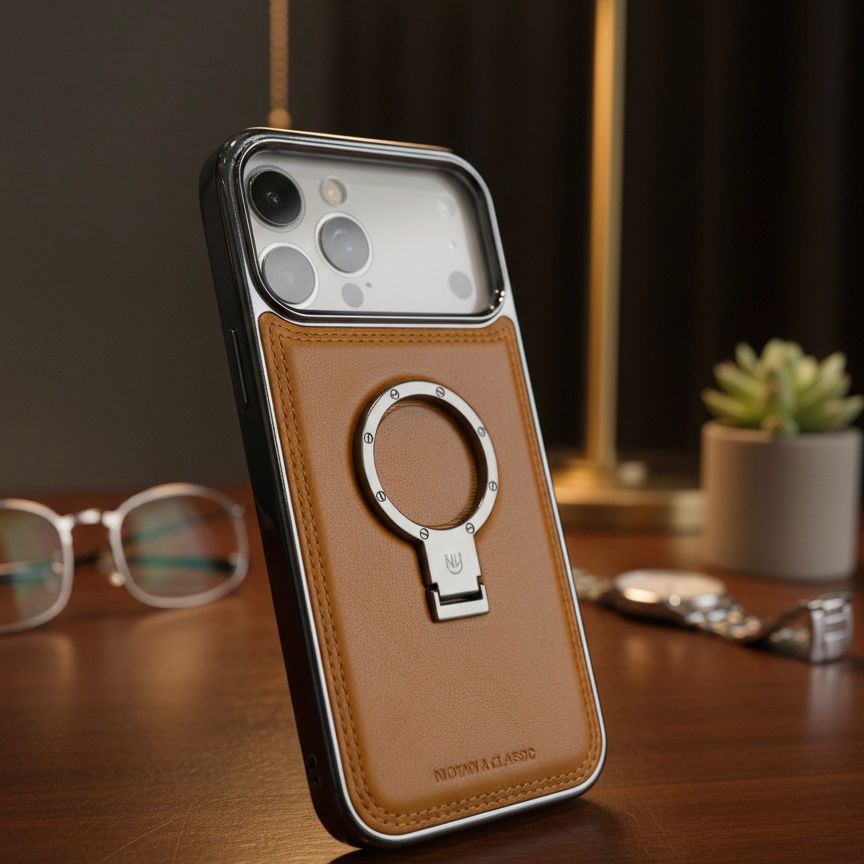 Nioyny Classic Leather Magnetic Case with Integrated Stand - Elite Phones