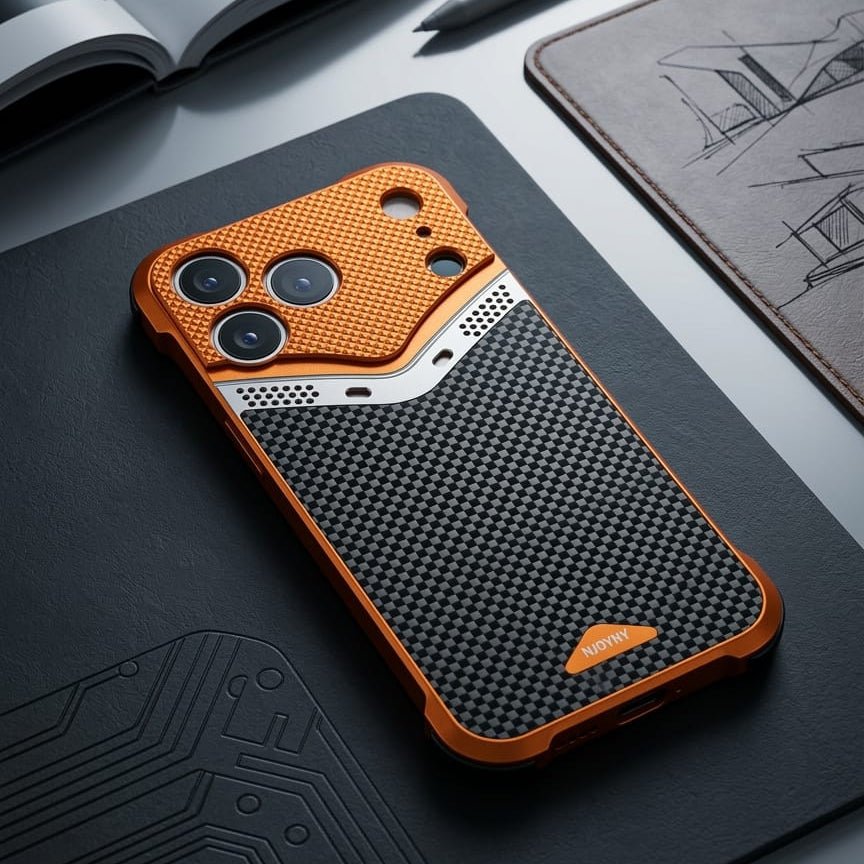 NJOYNY Luxury Hybrid Wood & Carbon Fiber Armor Case - Elite Phones