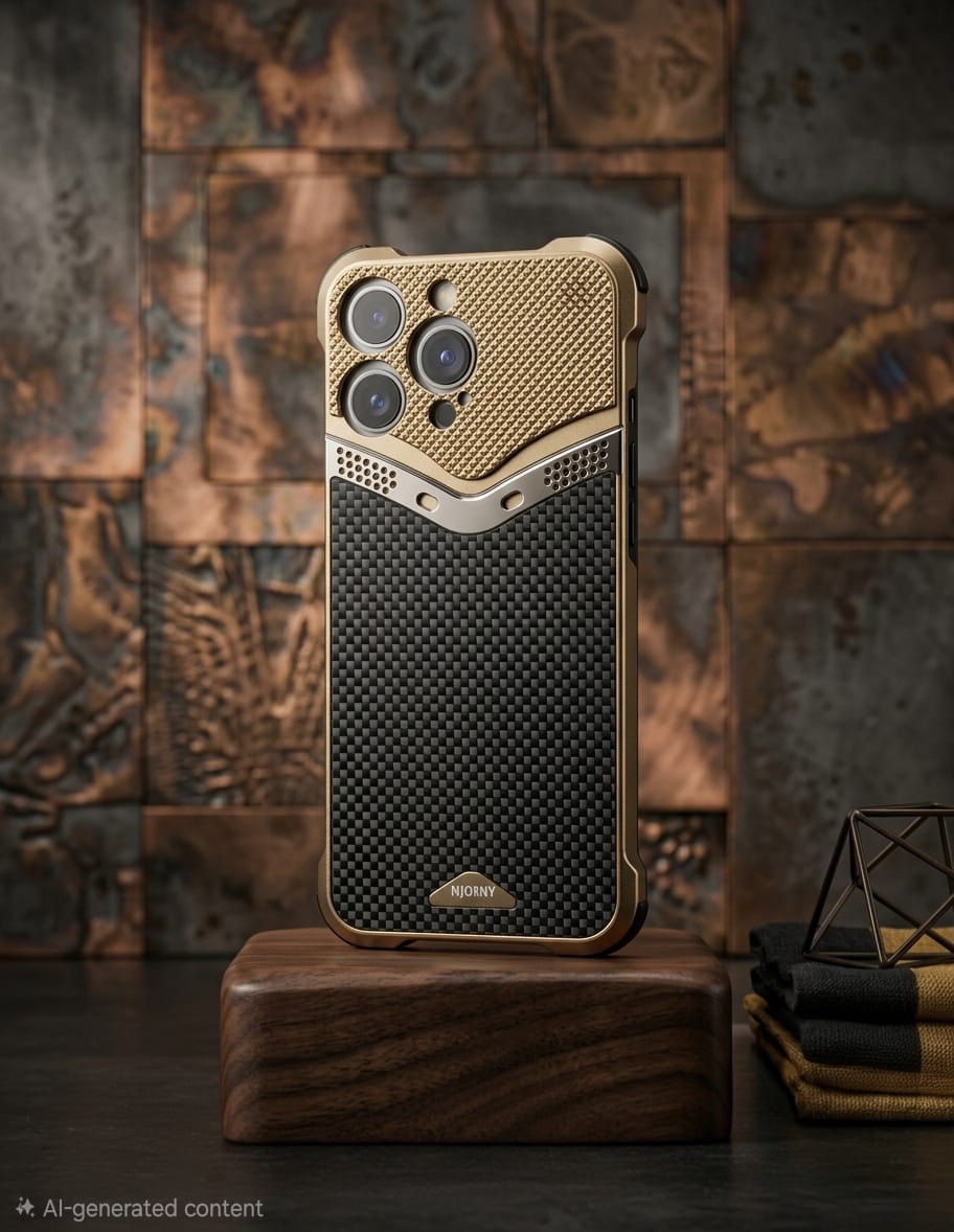 NJOYNY Luxury Hybrid Wood & Carbon Fiber Armor Case - Elite Phones