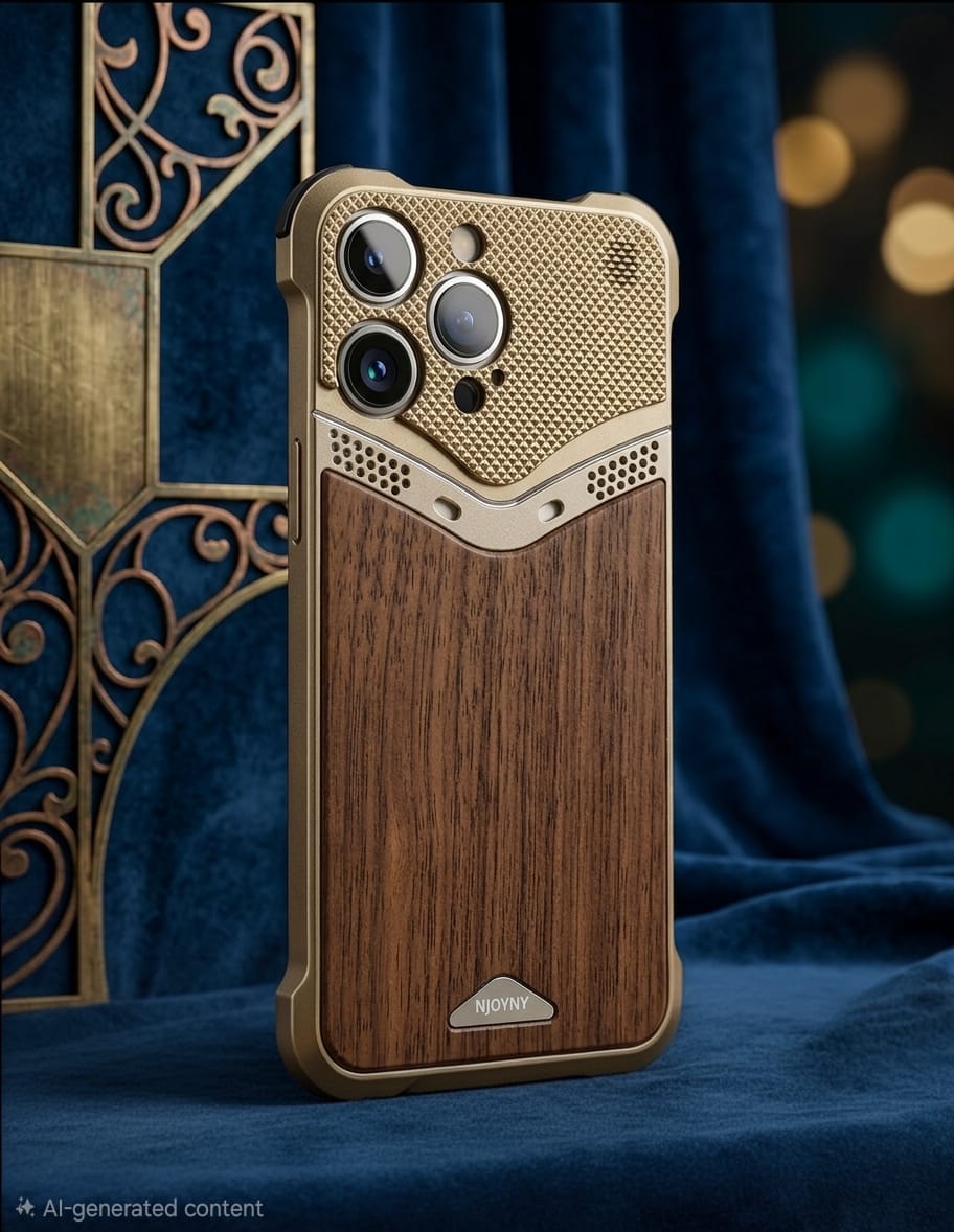 NJOYNY Luxury Hybrid Wood & Carbon Fiber Armor Case - Elite Phones