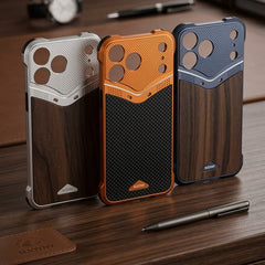 NJOYNY Luxury Hybrid Wood & Carbon Fiber Armor Case - Elite Phones