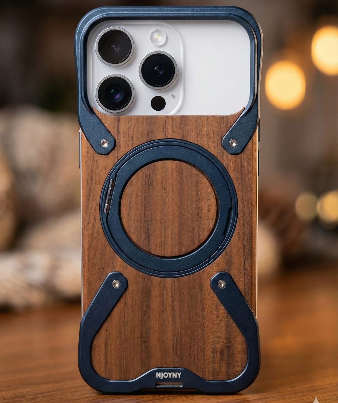 NJOYNY Magnetic Wood Series Bumper Case - Elite Phones