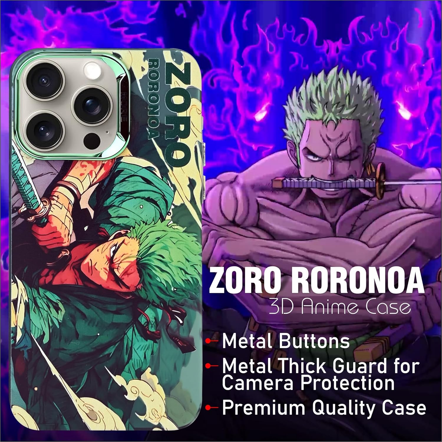 One Piece Zoro Attacking Side - Elite Phones