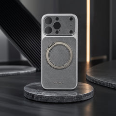Premium Gray Textured Magnetic Case with Built-in Ring Stand - Elite Phones