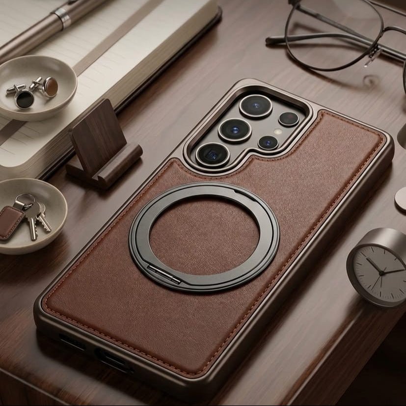 Premium Leather Case with Magnetic Ring - Elite Phones