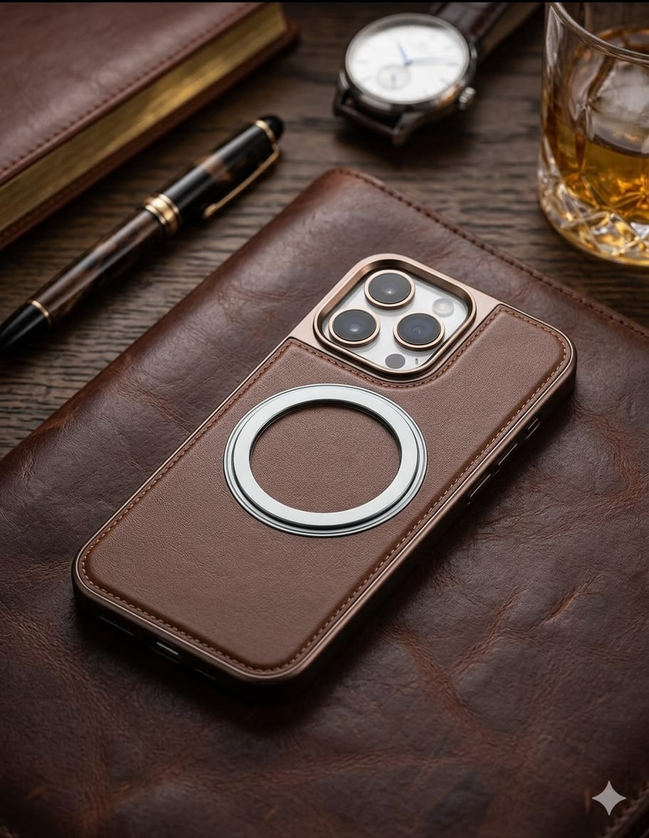 Premium Leather Case with Magnetic Ring - Elite Phones
