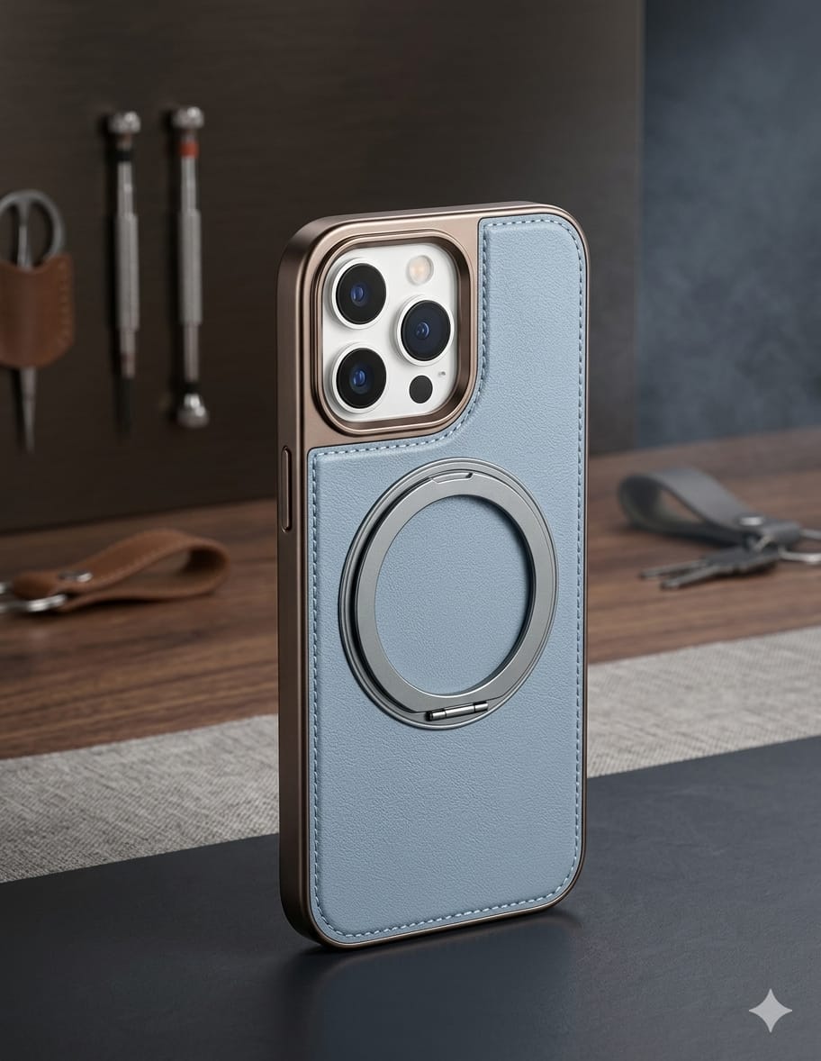 Premium Leather Case with Magnetic Ring - Elite Phones