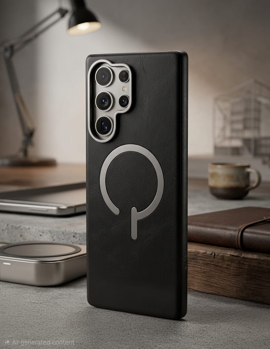 Premium Leather Magnetic Stand Case - Elite Phones