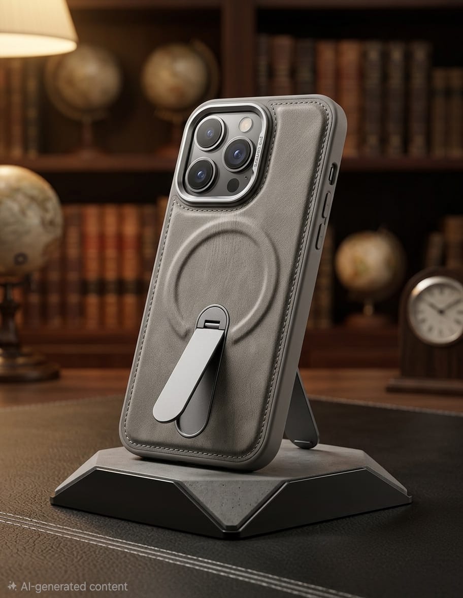 Premium Leatherette Series Magnetic Kickstand Case - Elite Phones