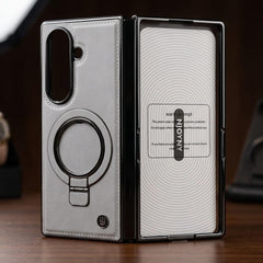 Premium Magnetic Leather Case with Built-in Ring Kickstand & Screen Protector for Galaxy Z Fold - Elite Phones
