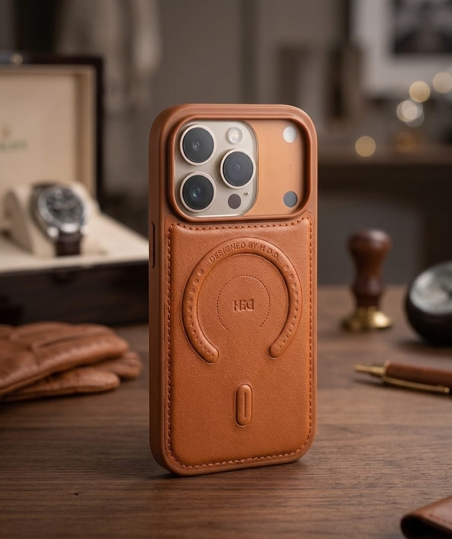 Premium Stitched Leather Magnetic Protective Case - Elite Phones