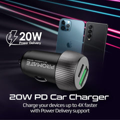 Promate 20W Quik Charging Mini Car Charger - Elite Phones