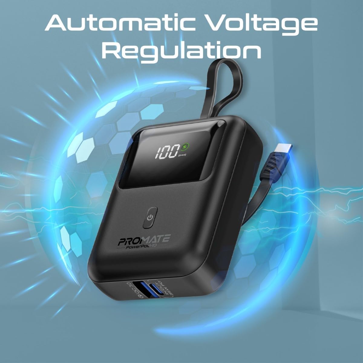 Promate 35W Ultra Compact SuperSpeed Power Bank Built - In USB - C 10000 mAh - Elite Phones