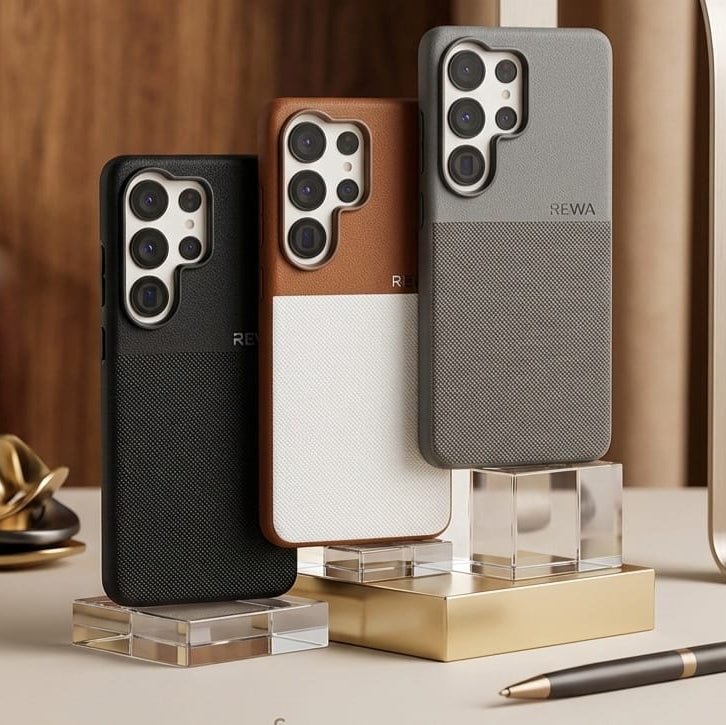 REWA Hybrid Dual - Texture Leather & Fabric Case - Elite Phones