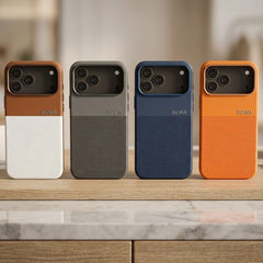 REWA Hybrid Dual - Texture Leather & Fabric Case - Elite Phones