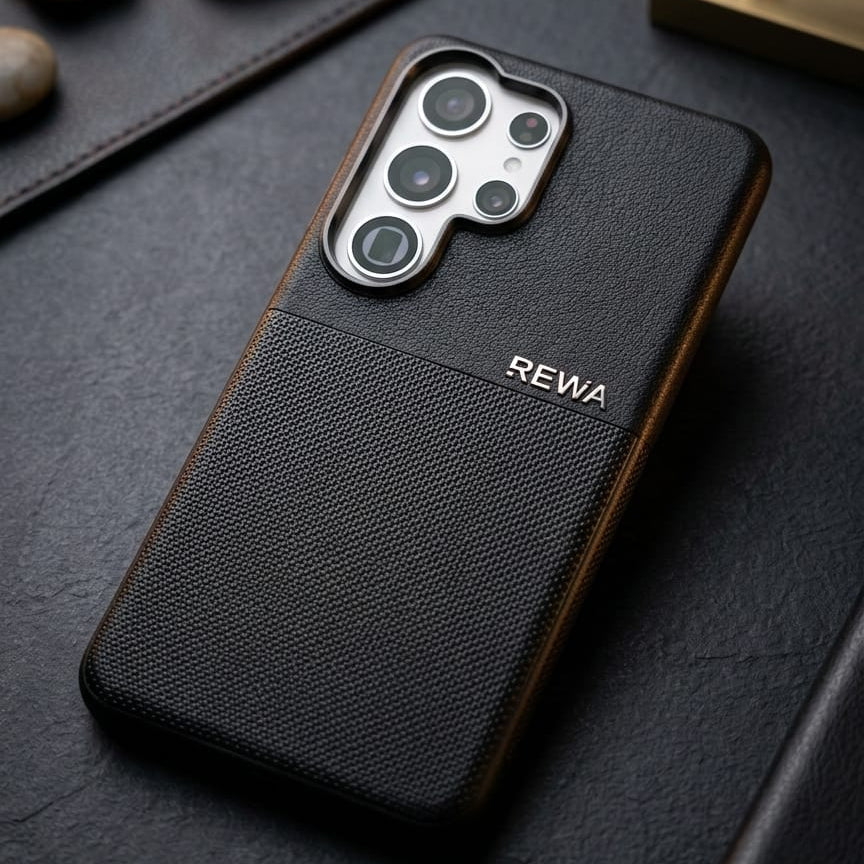 REWA Hybrid Dual - Texture Leather & Fabric Case - Elite Phones