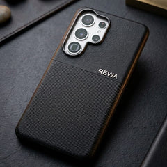 REWA Hybrid Dual - Texture Leather & Fabric Case - Elite Phones