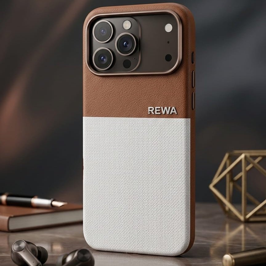 REWA Hybrid Dual - Texture Leather & Fabric Case - Elite Phones