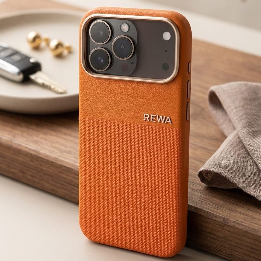 REWA Hybrid Dual - Texture Leather & Fabric Case - Elite Phones