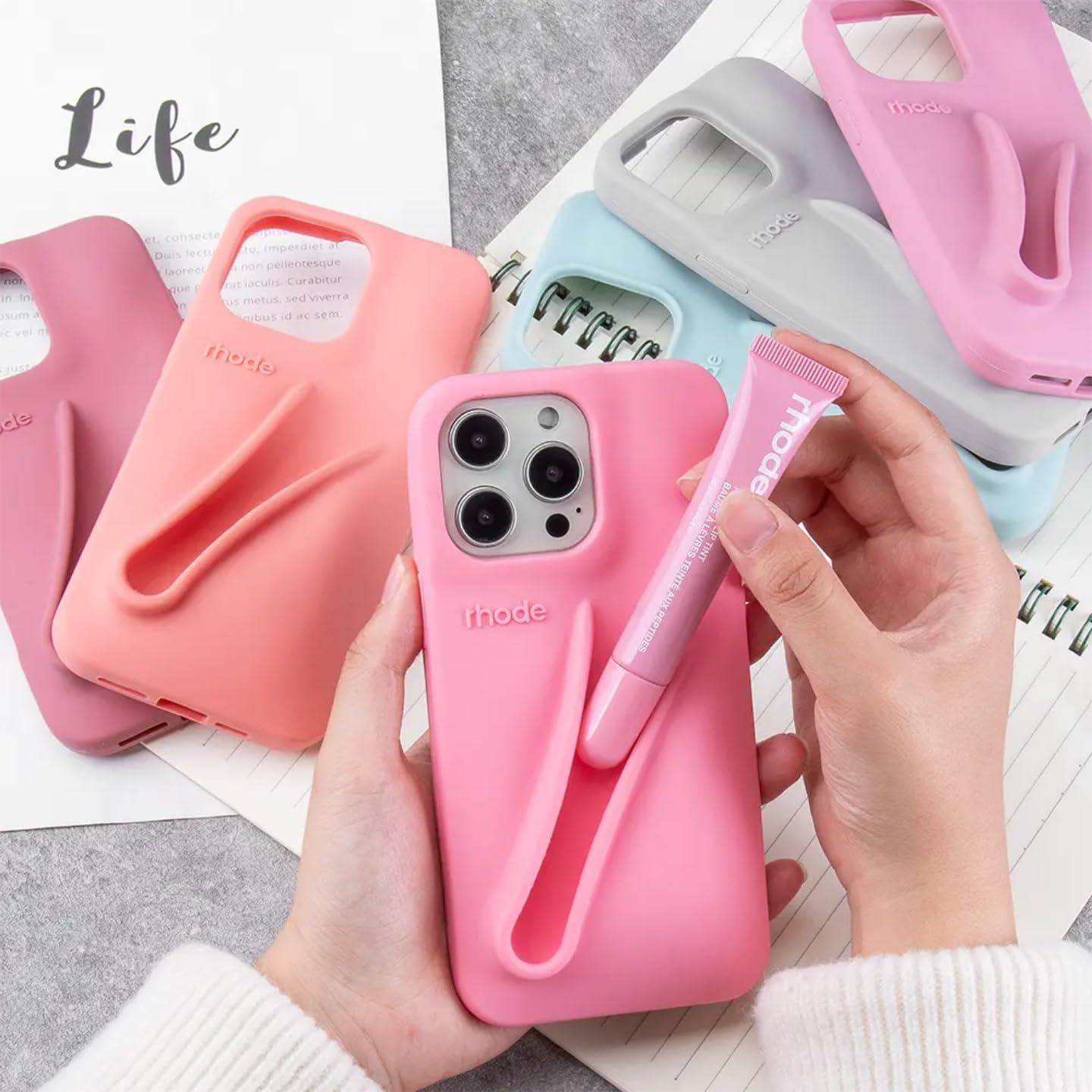 Rhode Rubber Case With Lip Stick - Elite Phones