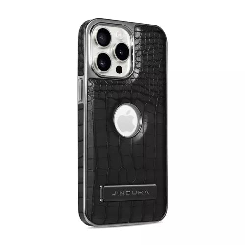 RimbMax Crocodile Skin With Apple Logo Holl And Stainless steel Stand - Elite Phones