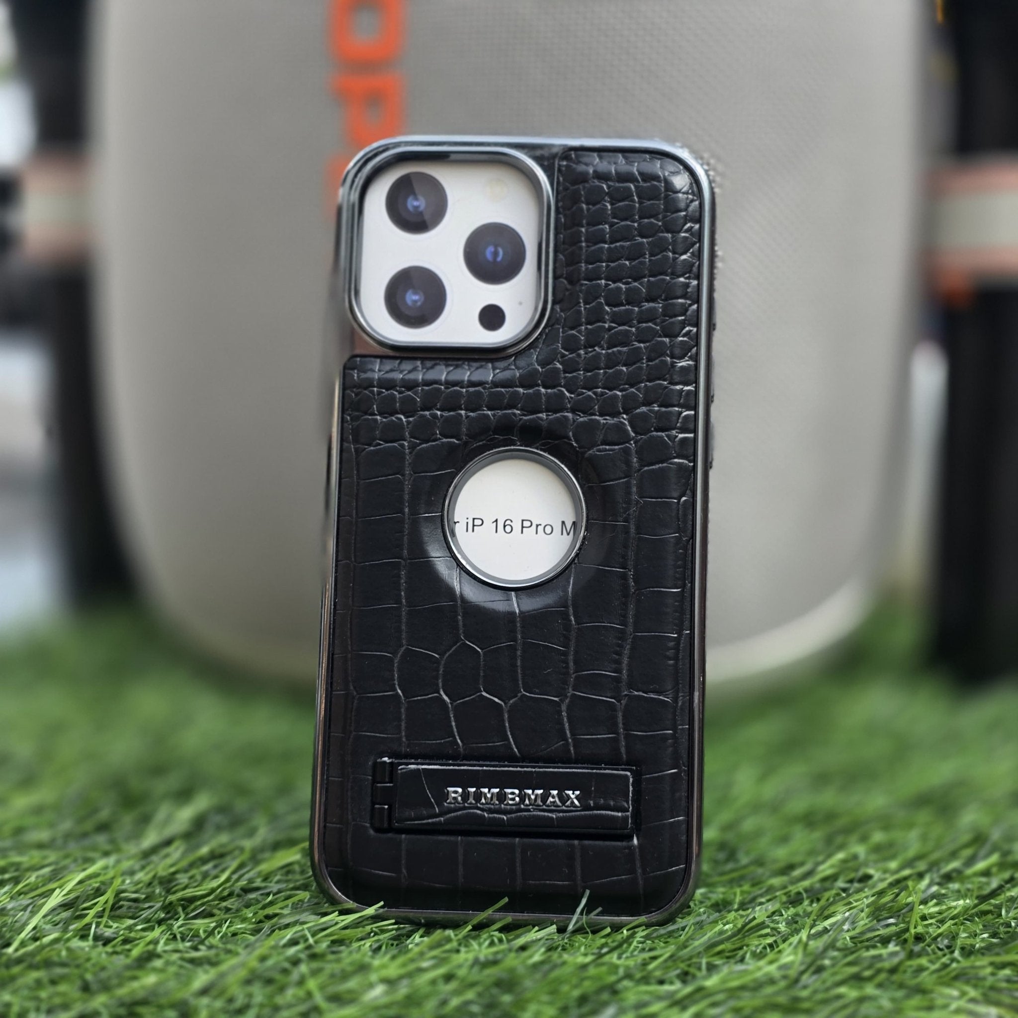 RimbMax Crocodile Skin With Apple Logo Holl And Stainless steel Stand - Elite Phones