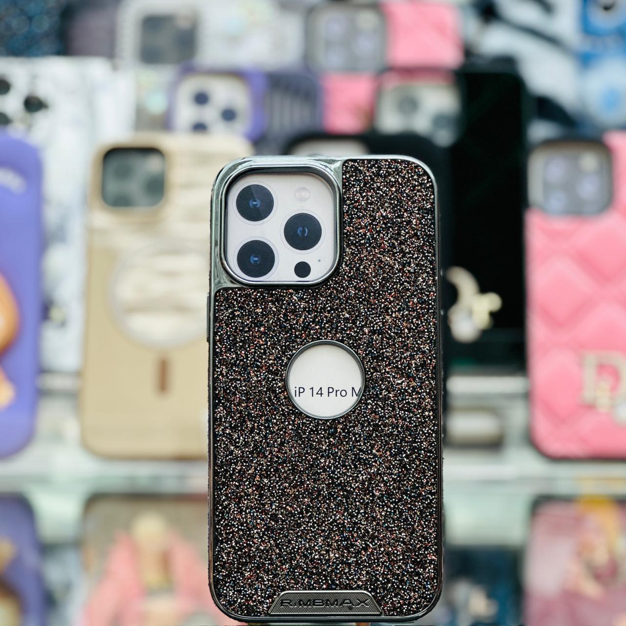 RimbMax Glitter Fashion Case With Apple Logo Hole - Elite Phones