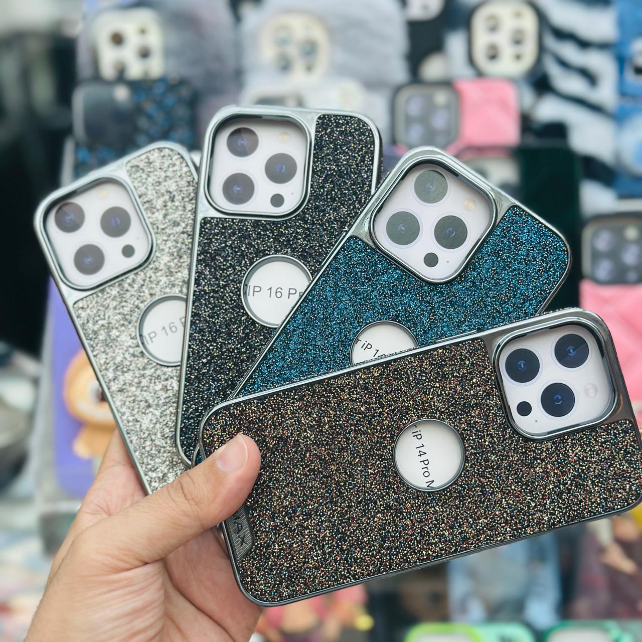 RimbMax Glitter Fashion Case With Apple Logo Hole - Elite Phones