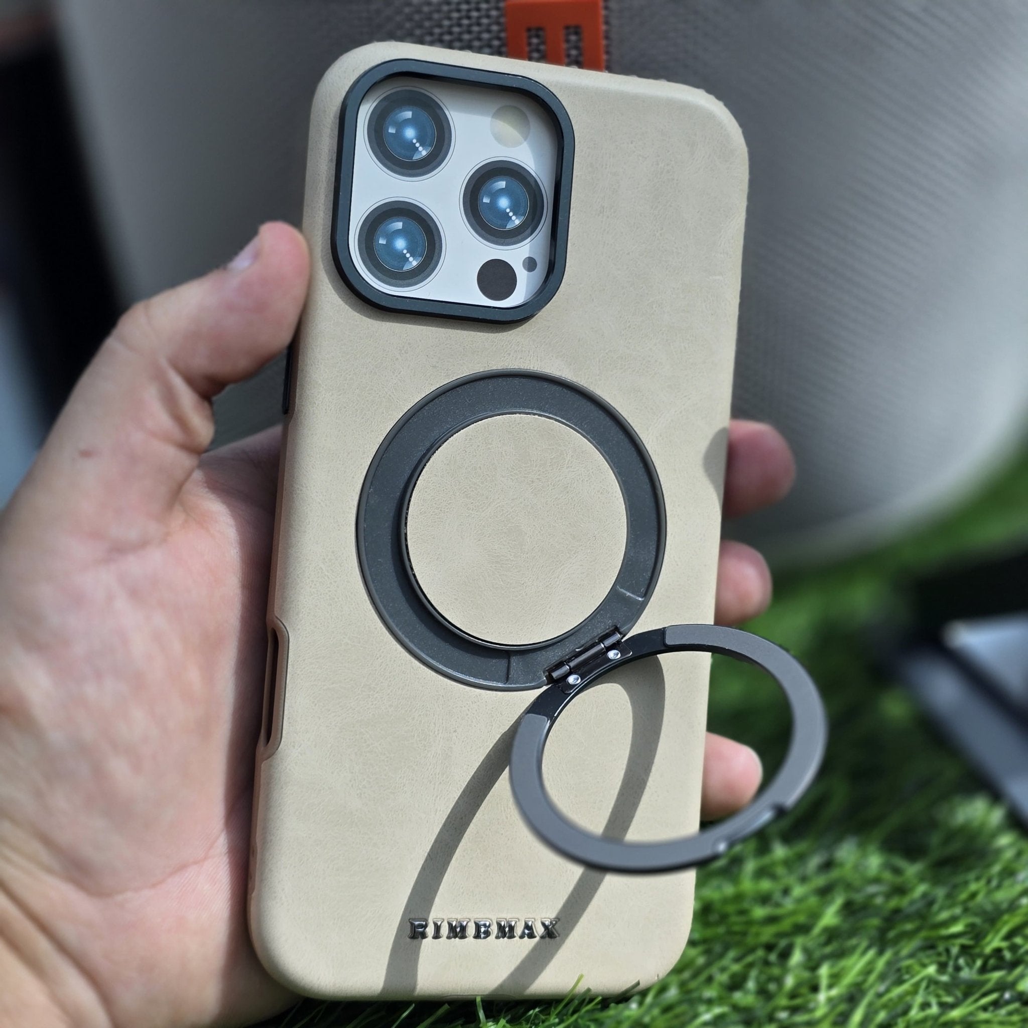 RimbMax Hard Silicon Case With 360 Aluminum Stand Magsafe - Elite Phones