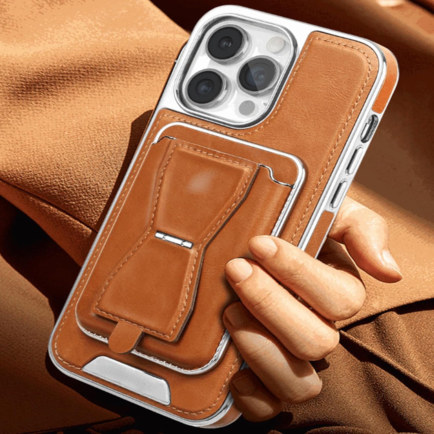RimbMax Leather With Apple Logo Hole&Wallet With Stand Magsafe - Elite Phones