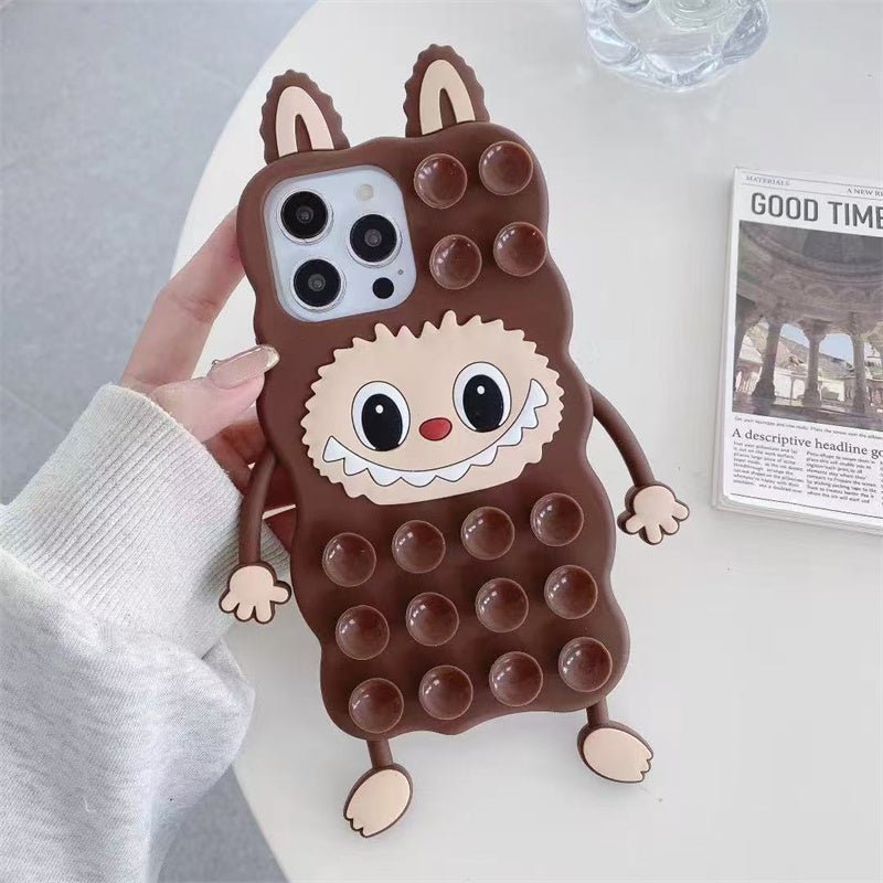 Rubber Funny Cartoon Character - Labubu with Suction Cups - Elite Phones