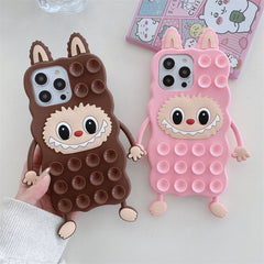 Rubber Funny Cartoon Character - Labubu with Suction Cups - Elite Phones