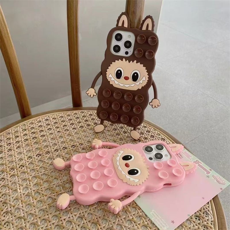 Rubber Funny Cartoon Character - Labubu with Suction Cups - Elite Phones