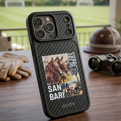 Santa Barbara Polo & Racquet Club Heritage Horse Carbon Fiber Pattern Case - Elite Phones