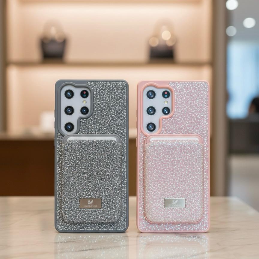 Swarovski Crystal Smartphone Case with Integrated Card Holder - Elite Phones