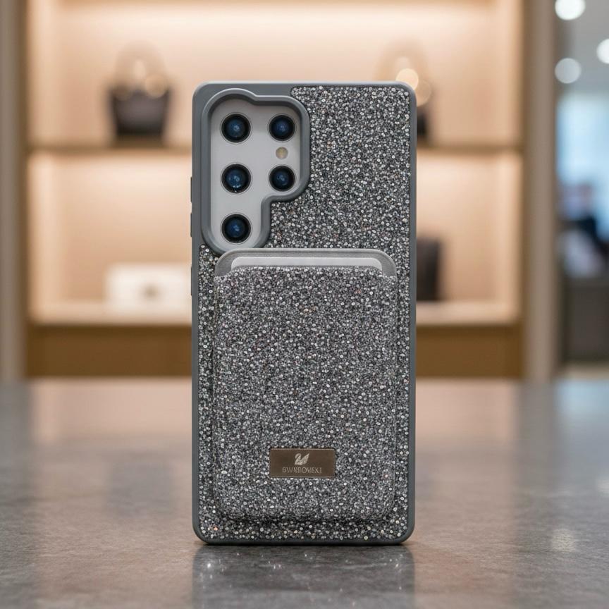 Swarovski Crystal Smartphone Case with Integrated Card Holder - Elite Phones