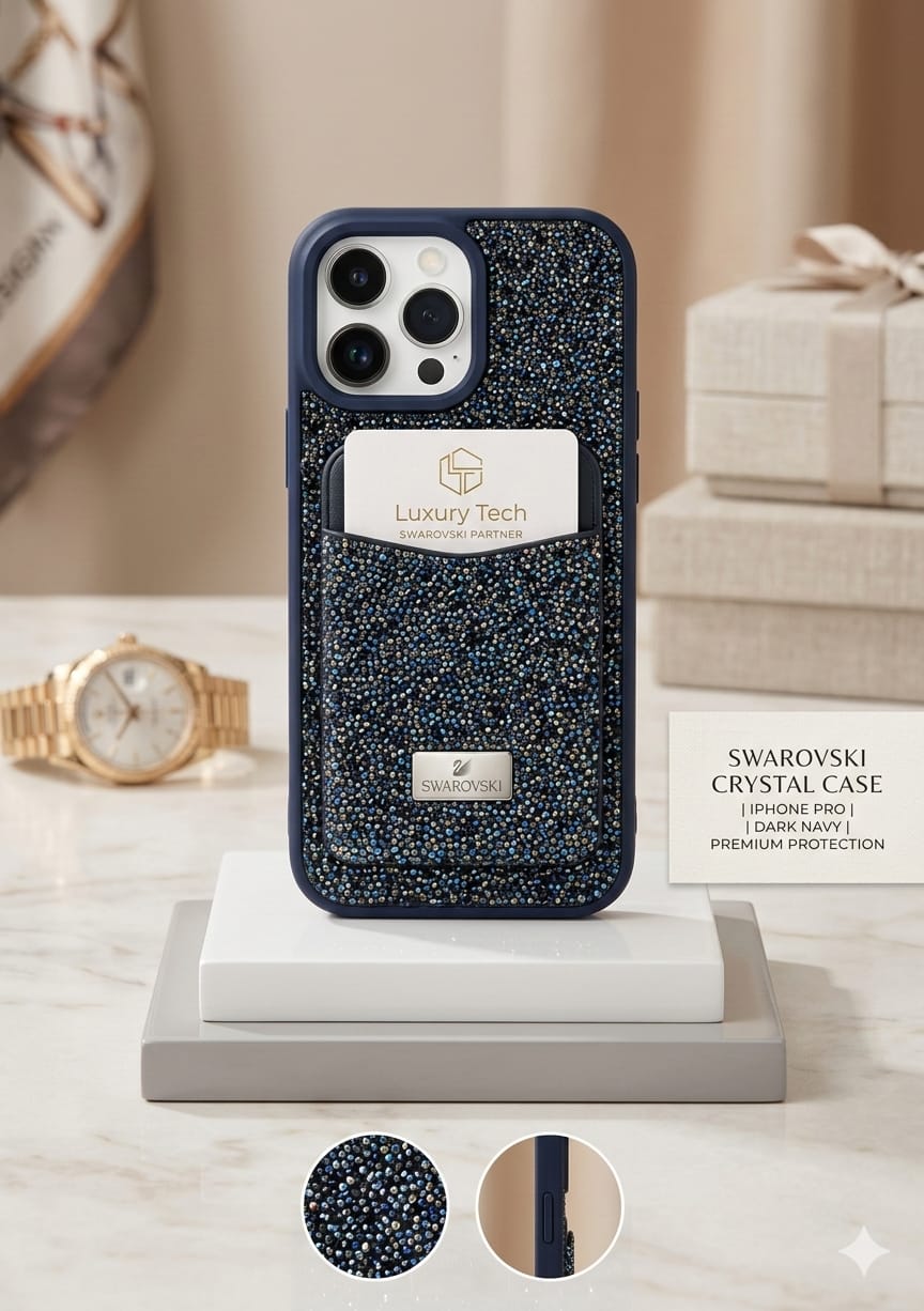 Swarovski Crystal Smartphone Case with Integrated Card Holder - Elite Phones