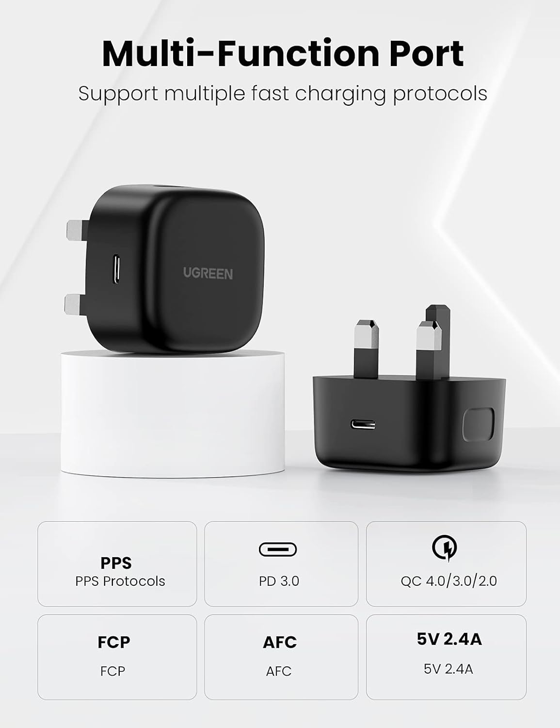 UGreen Charger 25W With Cable Tybe - C - Elite Phones